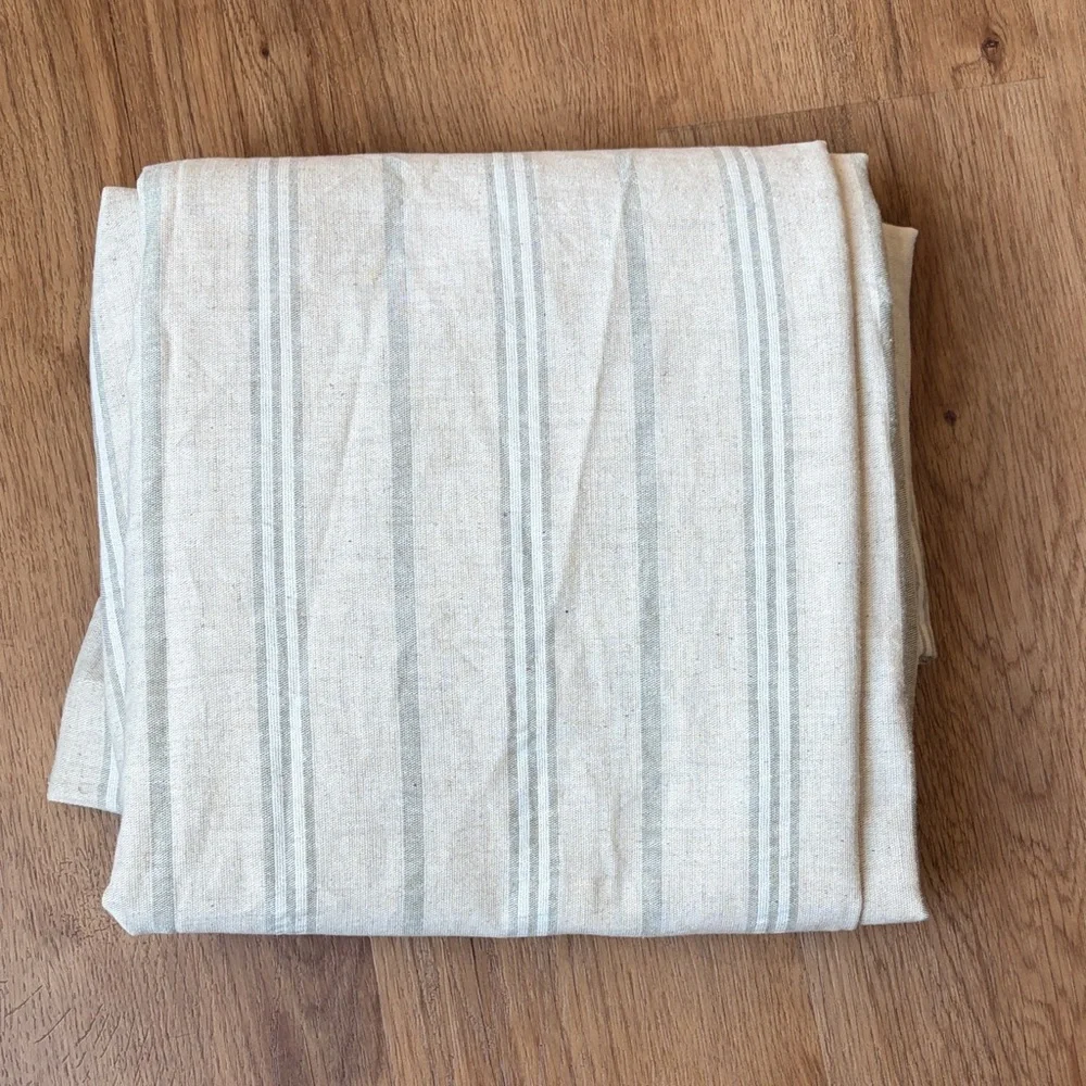 Hearth & Hand with Magnolia Cream/sage green Vertical Stripe Shower Curtain
